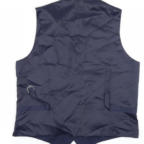 M&S Mens Blue   Jacket Suit Waistcoat Size L
