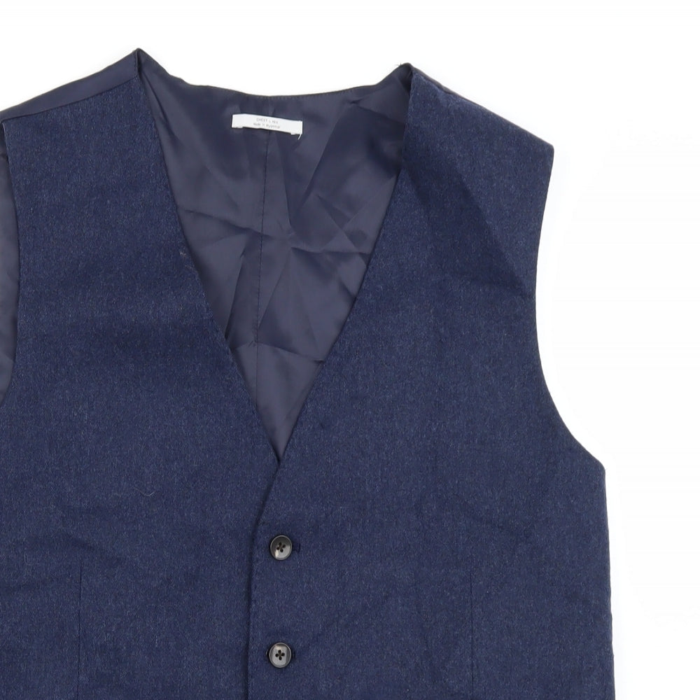 M&S Mens Blue   Jacket Suit Waistcoat Size L
