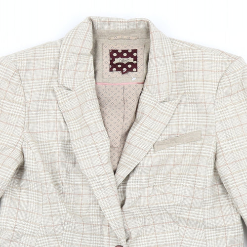 NEXT Womens Beige Check  Jacket Blazer Size 14
