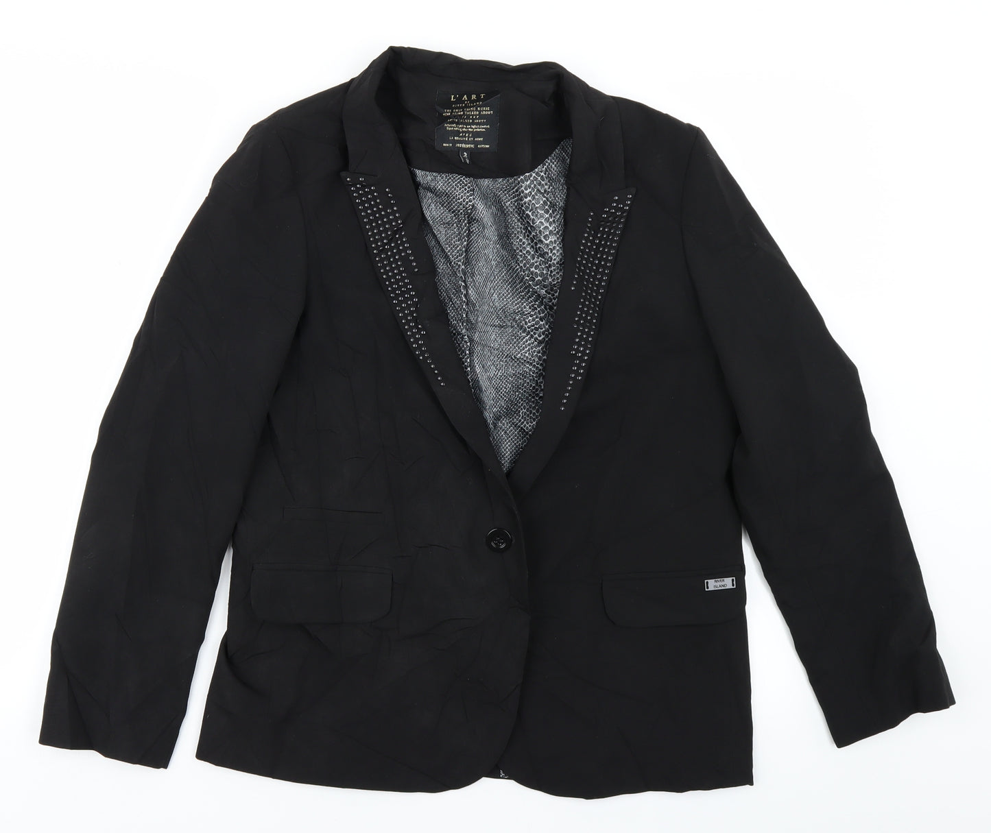 River Island Womens Black   Jacket Blazer Size 12