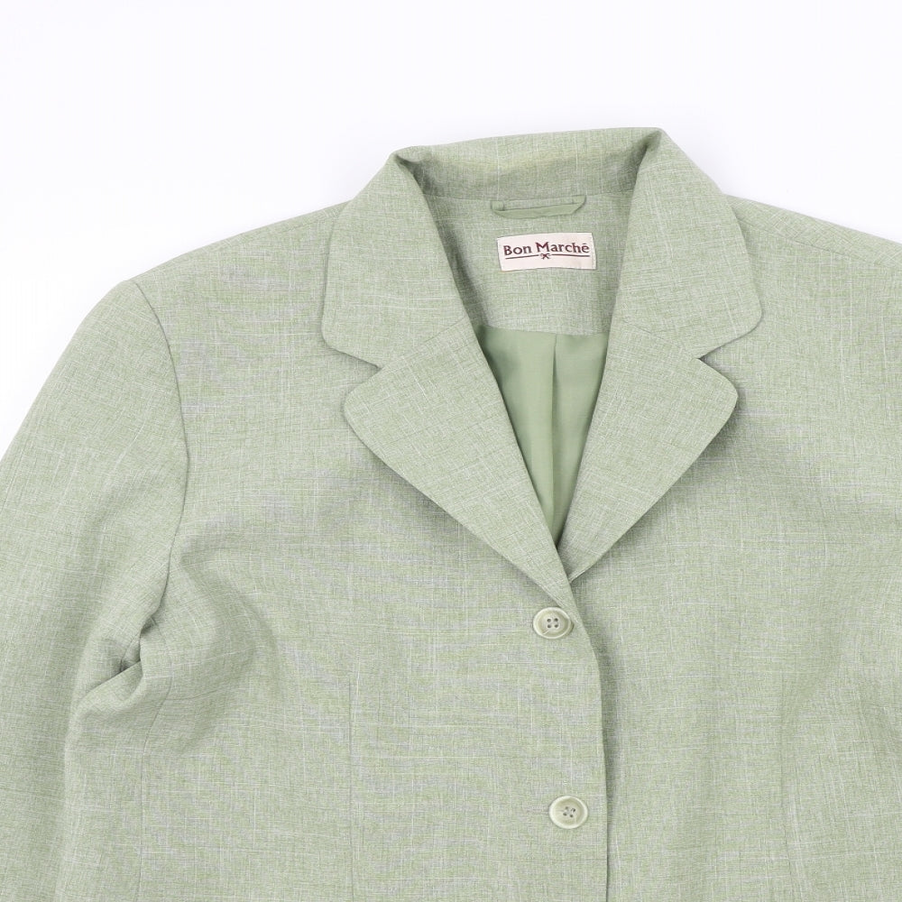 Bonmarché Womens Green Colourblock  Jacket Blazer Size 16