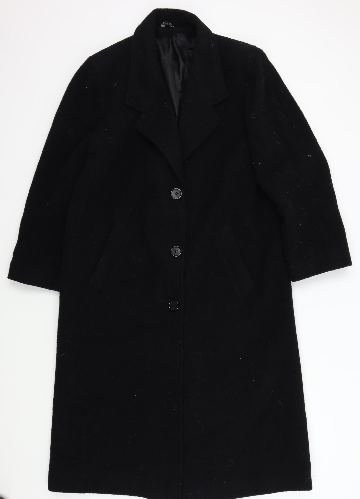 Preworn Womens Black   Overcoat Coat Size 14