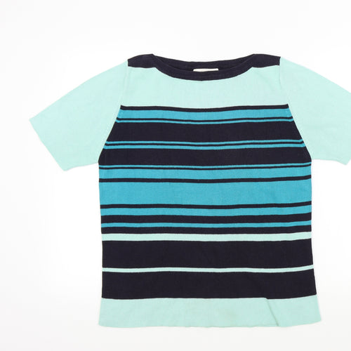Ann Harvey Womens Blue Striped  Pullover Jumper Size 16