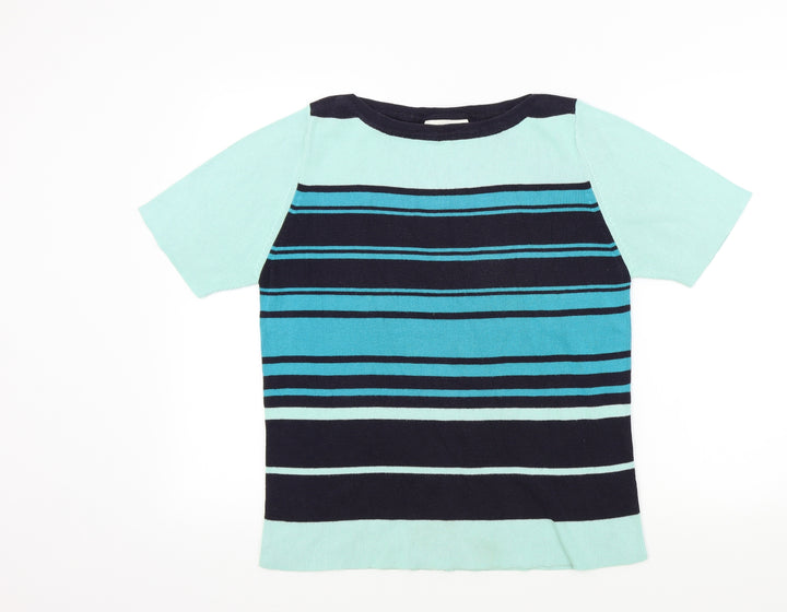 Ann Harvey Womens Blue Striped  Pullover Jumper Size 16