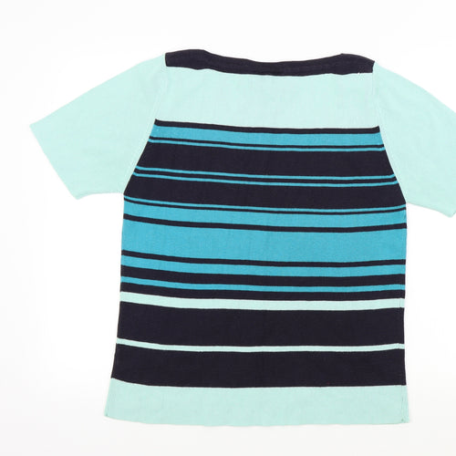 Ann Harvey Womens Blue Striped  Pullover Jumper Size 16