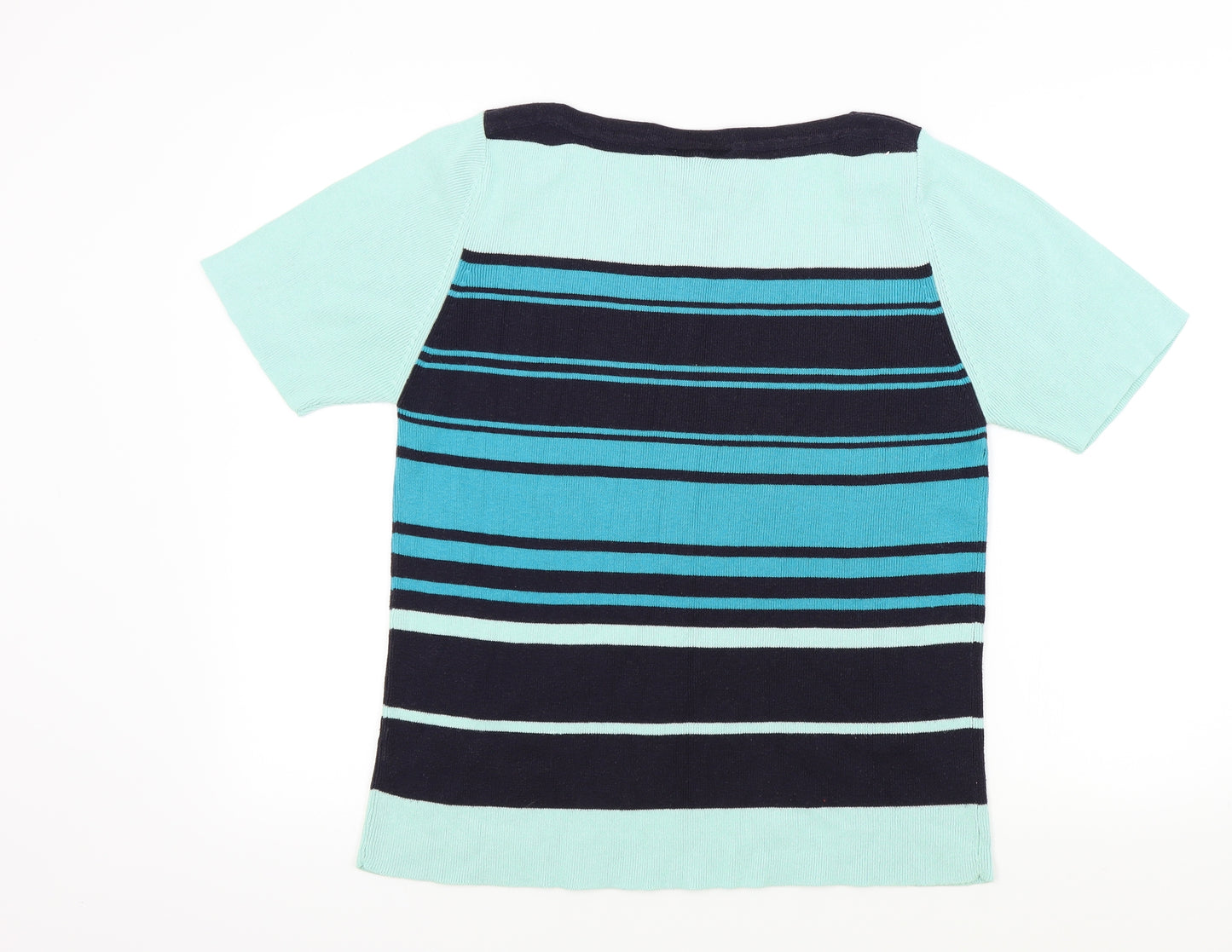 Ann Harvey Womens Blue Striped  Pullover Jumper Size 16