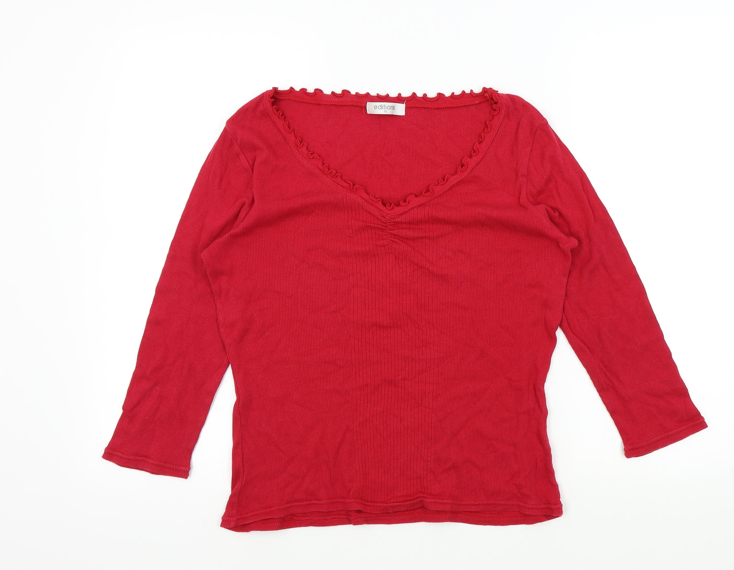 editions Womens Red   Pullover Jumper Size 16