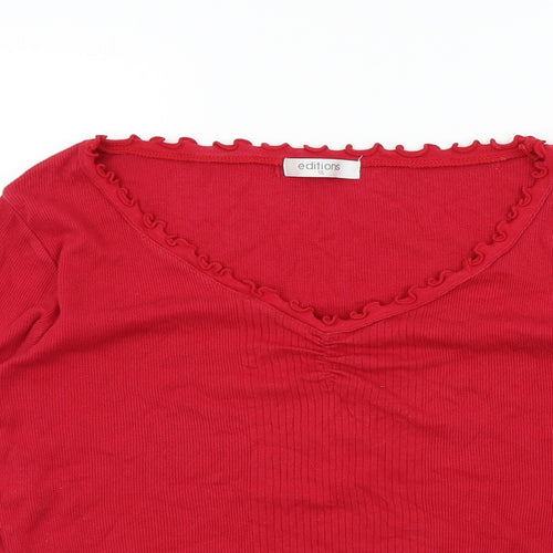 editions Womens Red   Pullover Jumper Size 16