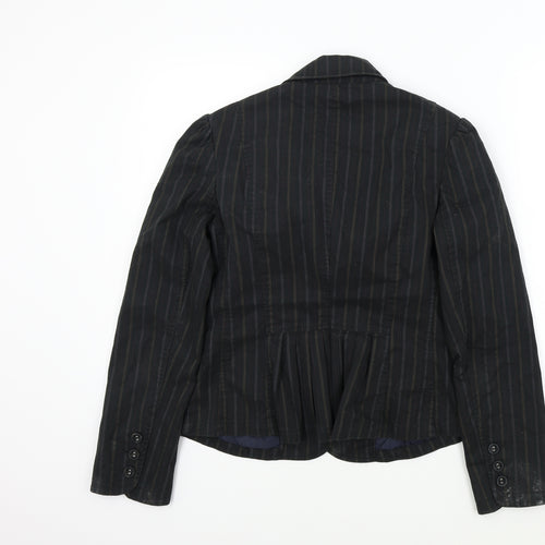 NEXT Womens Black Striped  Gilet Jacket Size 12