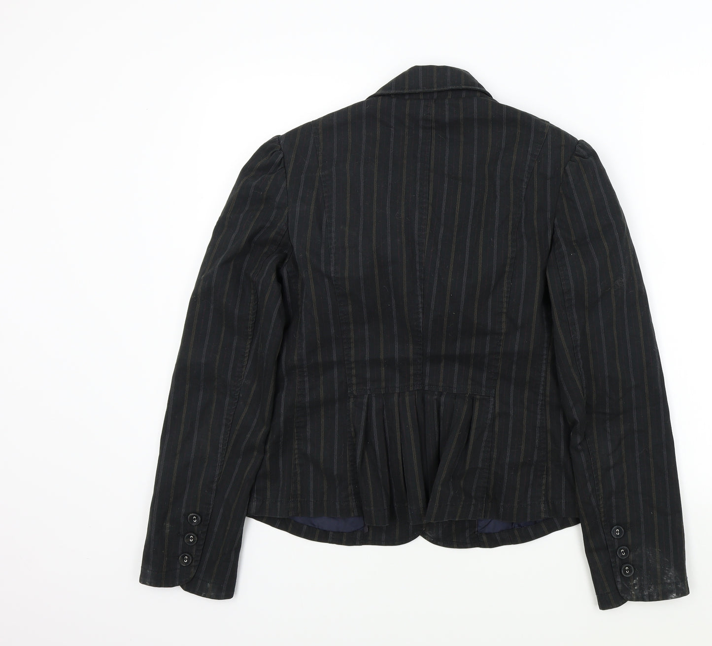 NEXT Womens Black Striped  Gilet Jacket Size 12