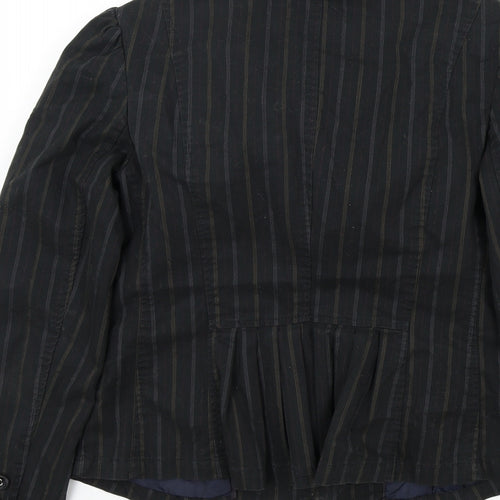 NEXT Womens Black Striped  Gilet Jacket Size 12