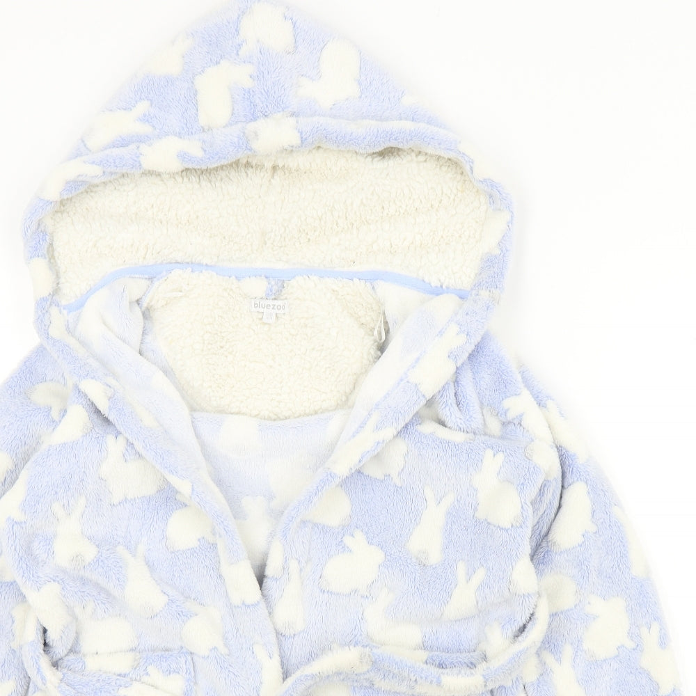 bluezoo Girls Blue Colourblock  Top Robe Size 8-9 Years  - Rabbits