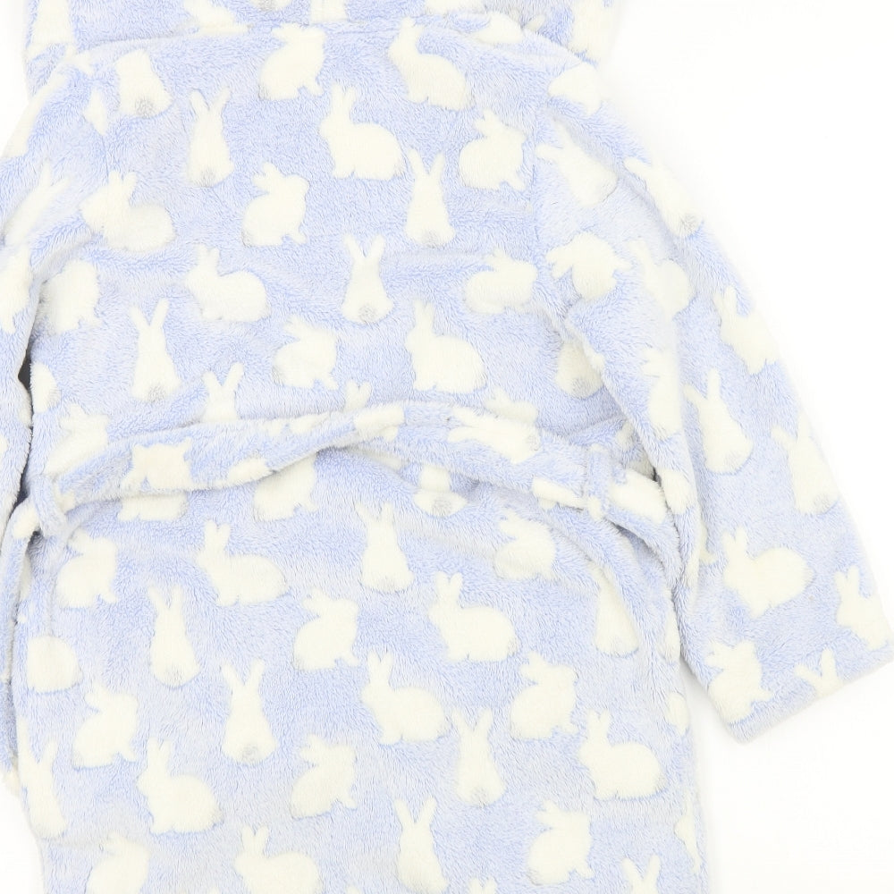 bluezoo Girls Blue Colourblock  Top Robe Size 8-9 Years  - Rabbits