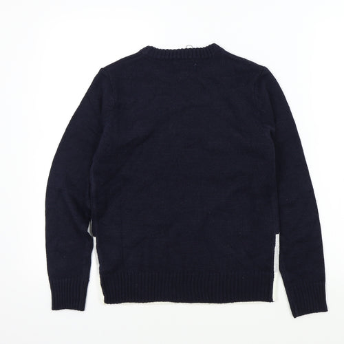 Fluid Boys Blue Colourblock  Pullover Jumper Size 7-8 Years  - Christmas Jumper