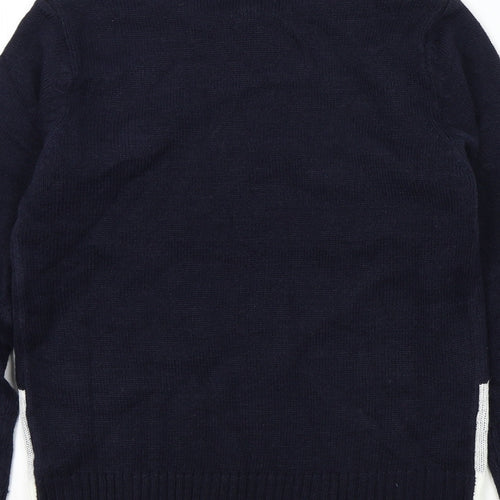 Fluid Boys Blue Colourblock  Pullover Jumper Size 7-8 Years  - Christmas Jumper