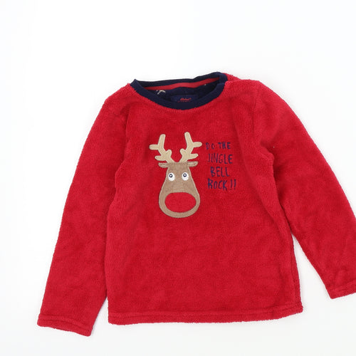 Rebel Boys Red Colourblock   Pyjama Top Size 5-6 Years  - Christmas Jumper
