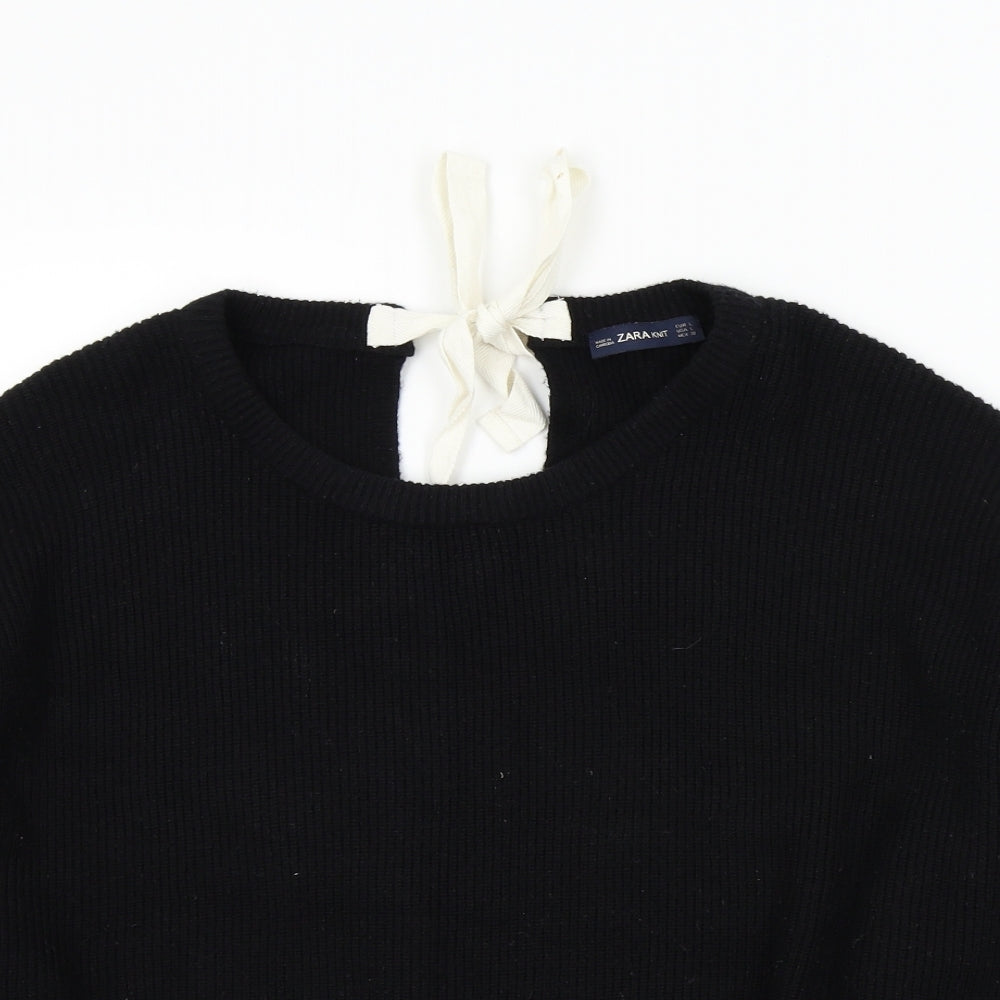 Zara Womens Black   Pullover Jumper Size L