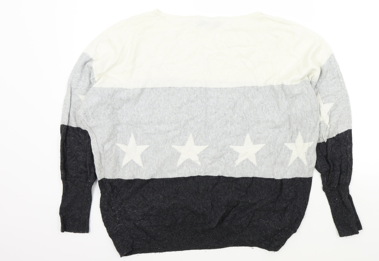 Mint Velvet Womens Grey Striped  Pullover Jumper Size M