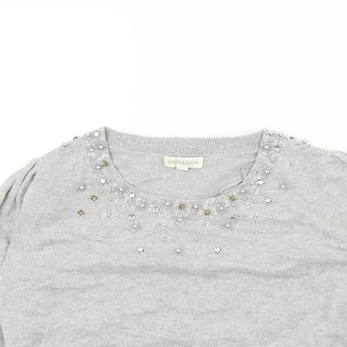 Monsoon Womens Grey   Pullover Jumper Size M