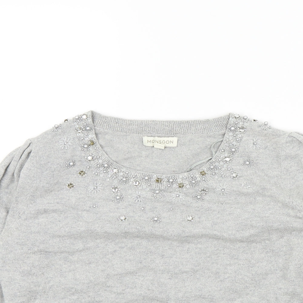 Monsoon Womens Grey   Pullover Jumper Size M