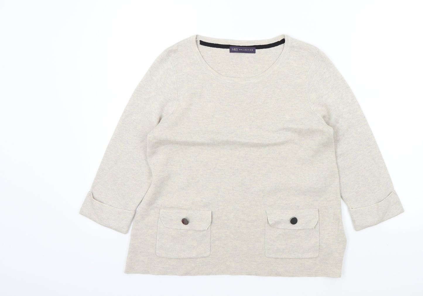 M&S Womens Beige   Pullover Jumper Size 12