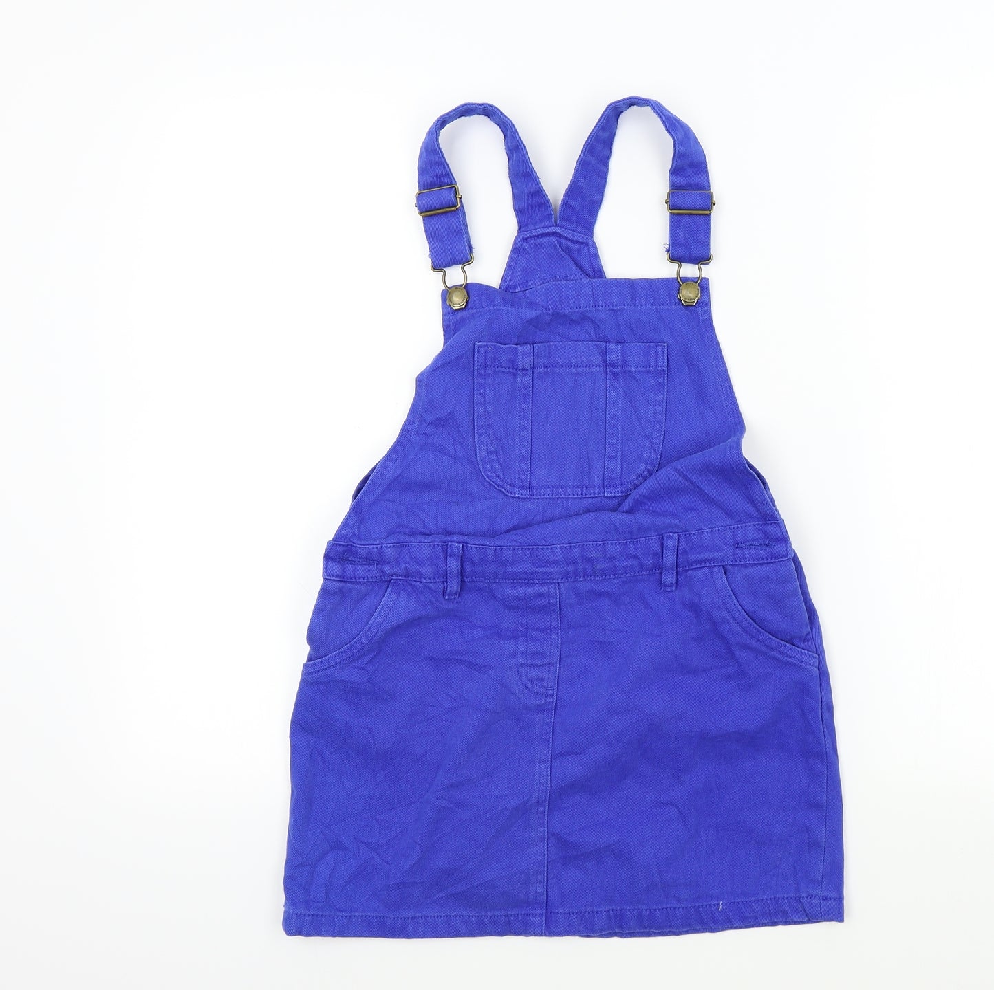 NEXT Girls Blue Colourblock  Pinafore/Dungaree Dress  Size 10 Years