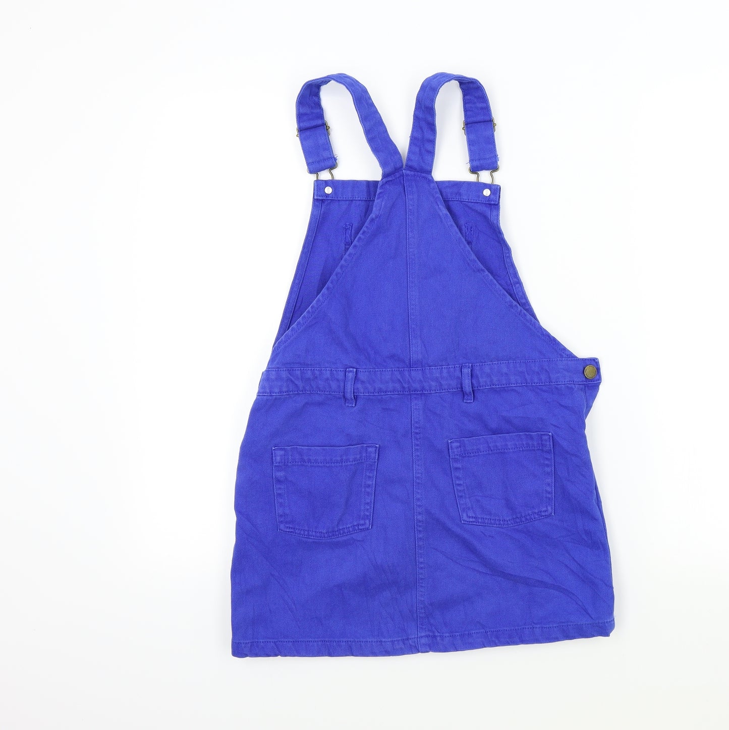 NEXT Girls Blue Colourblock  Pinafore/Dungaree Dress  Size 10 Years