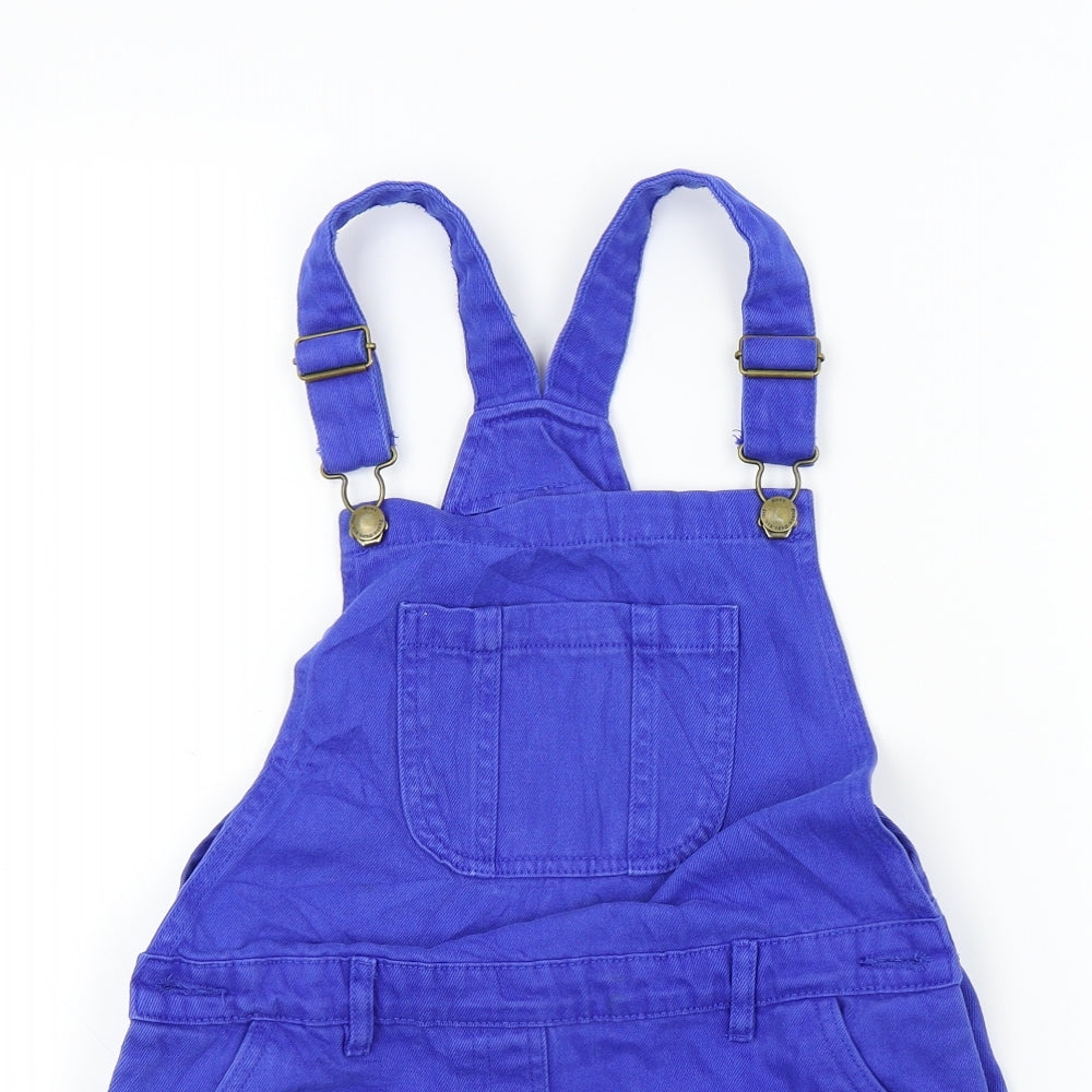 NEXT Girls Blue Colourblock  Pinafore/Dungaree Dress  Size 10 Years