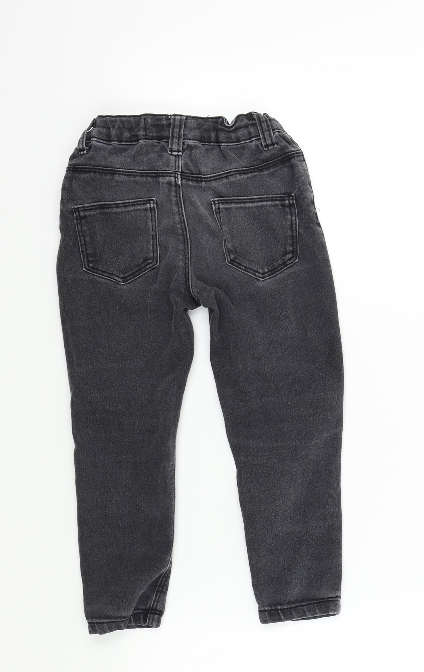 denim&co Boys Black Colourblock  Skinny Jeans Size 4-5 Years