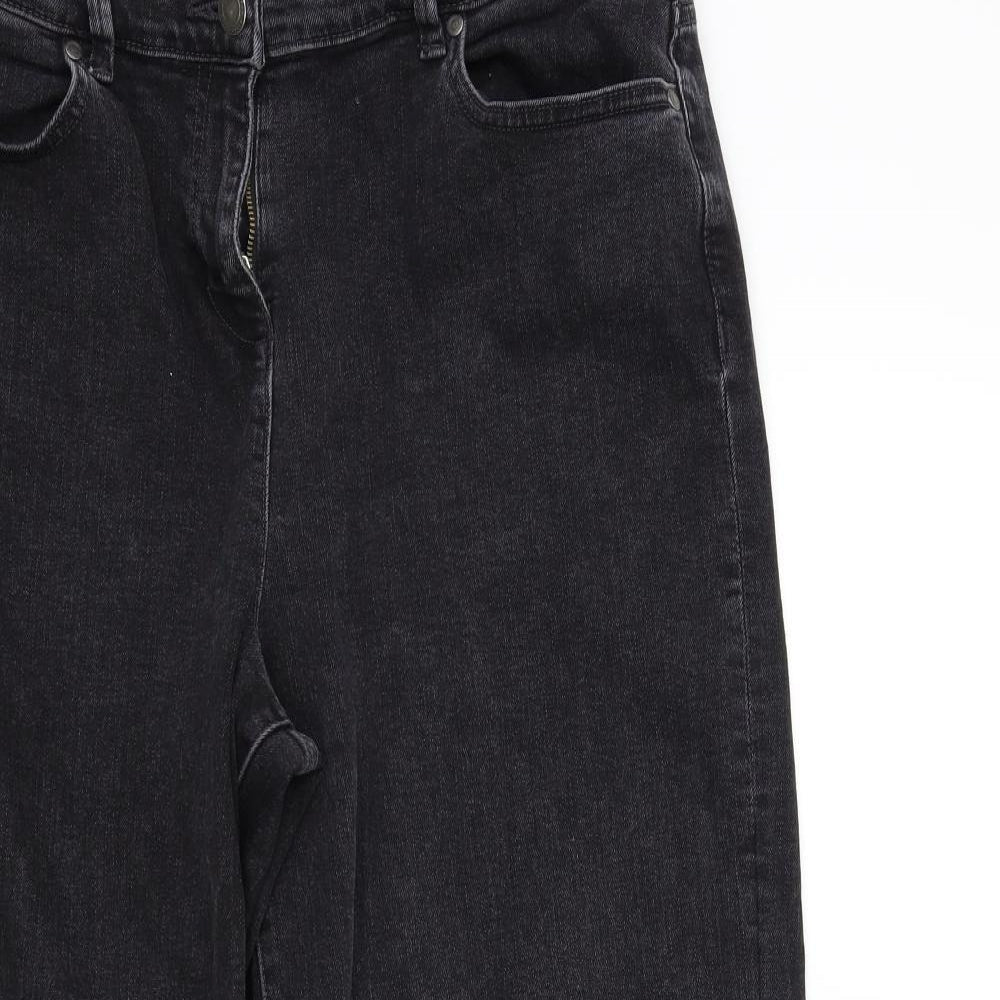 NEXT Womens Black   Straight Jeans Size 16 L27 in