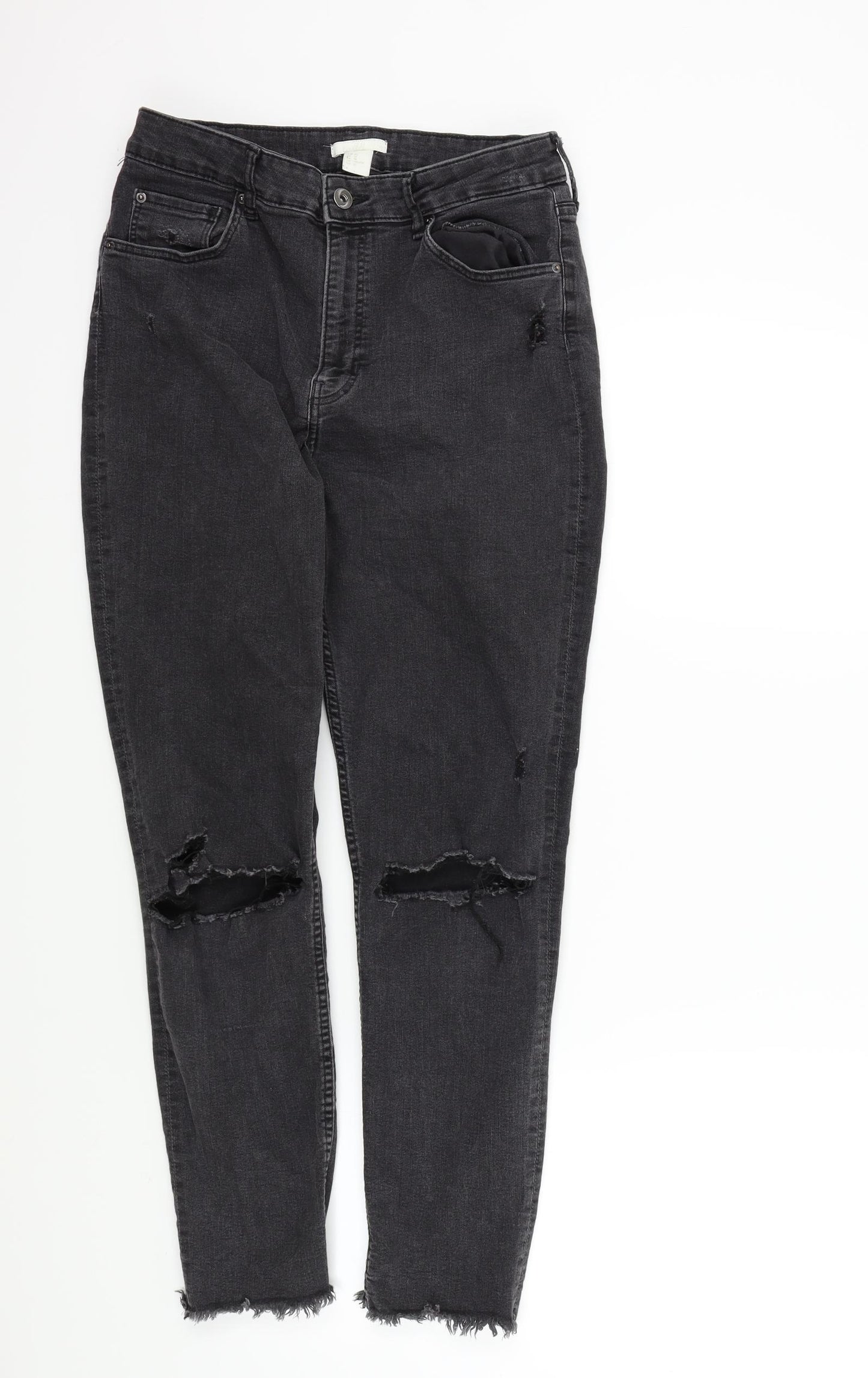 H&M Womens Black   Skinny Jeans Size 12 L27 in