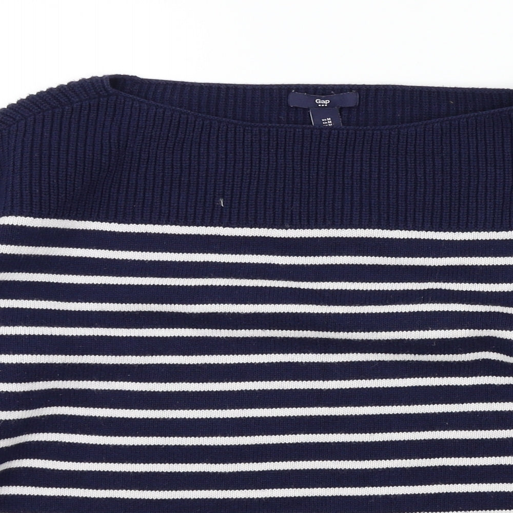 Gap Womens Blue Striped  Pullover Jumper Size M