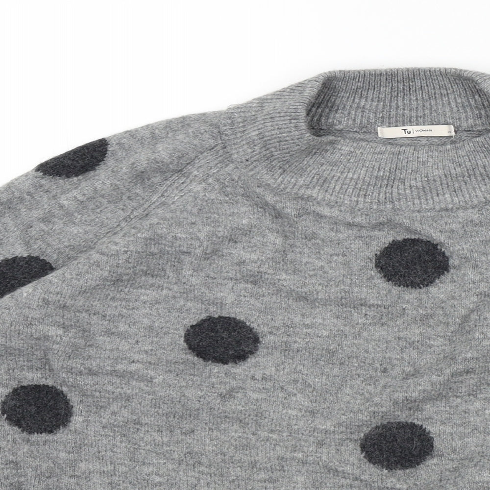 TU Womens Grey Polka Dot  Pullover Jumper Size 24