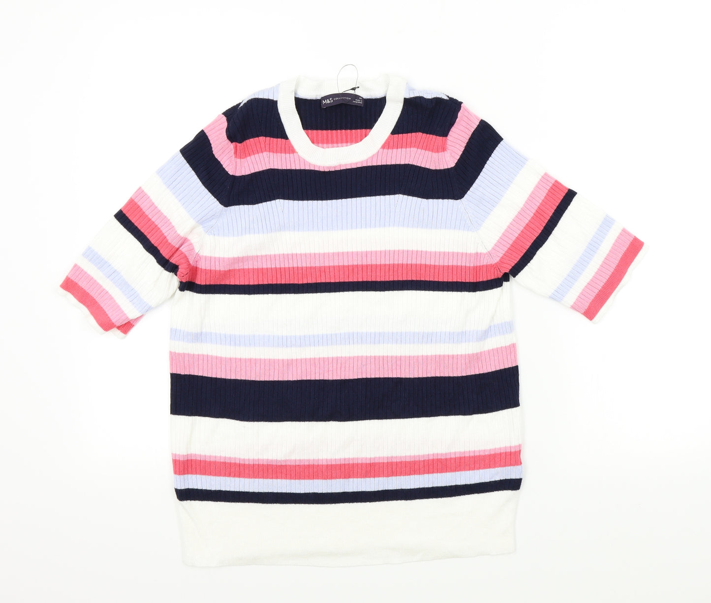 M&S Womens Multicoloured Striped  Pullover Jumper Size 20