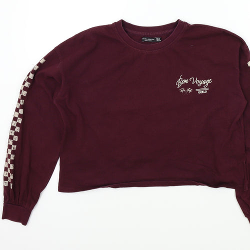 bershak Girls Red Colourblock  Pullover Jumper Size S
