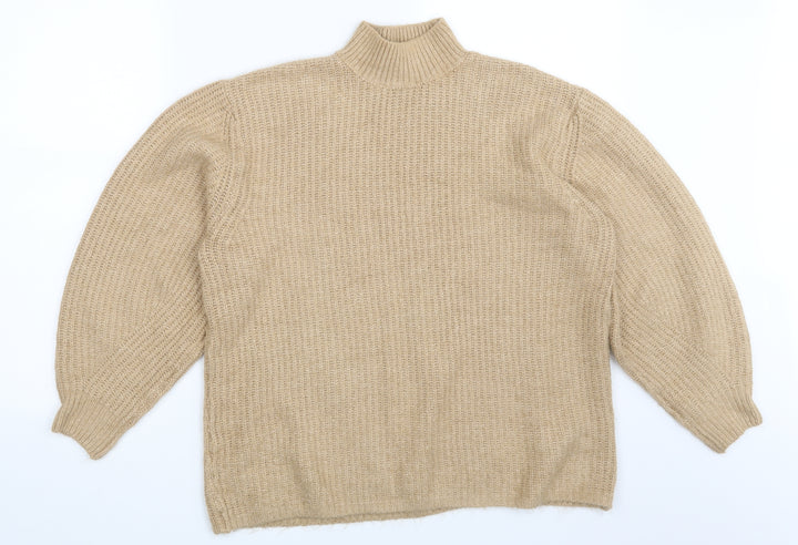 New Look Womens Gold  Knit Pullover Jumper Size S
