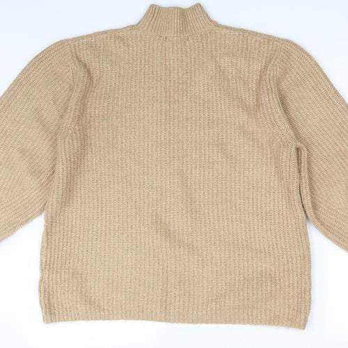 New Look Womens Gold  Knit Pullover Jumper Size S