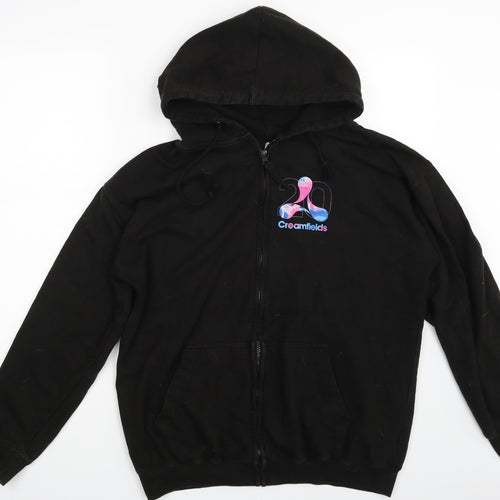 Preworn Mens Black   Full Zip Hoodie One Size  - CREAMFIELDS