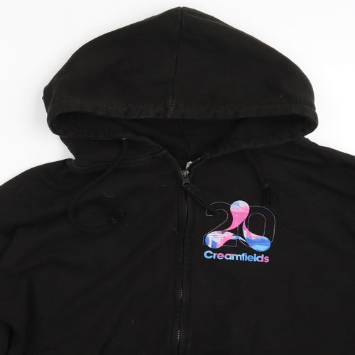 Preworn Mens Black   Full Zip Hoodie One Size  - CREAMFIELDS