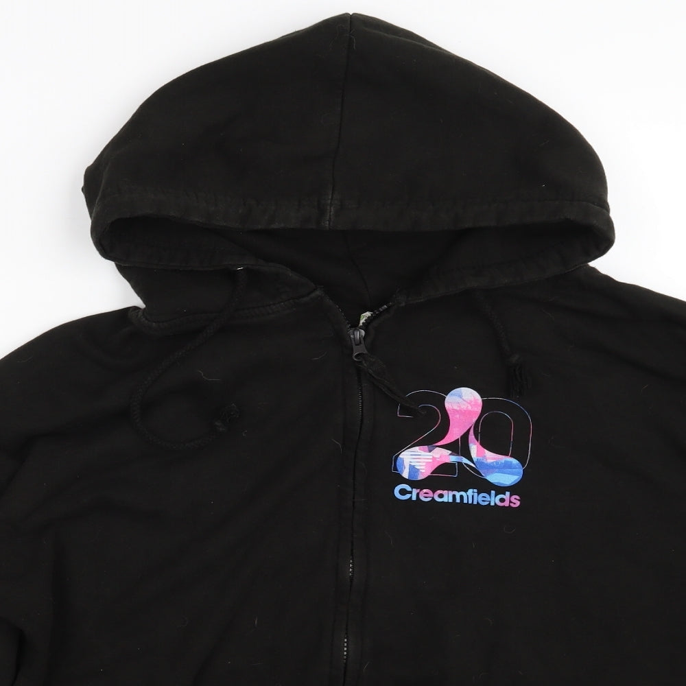 Preworn Mens Black   Full Zip Hoodie One Size  - CREAMFIELDS
