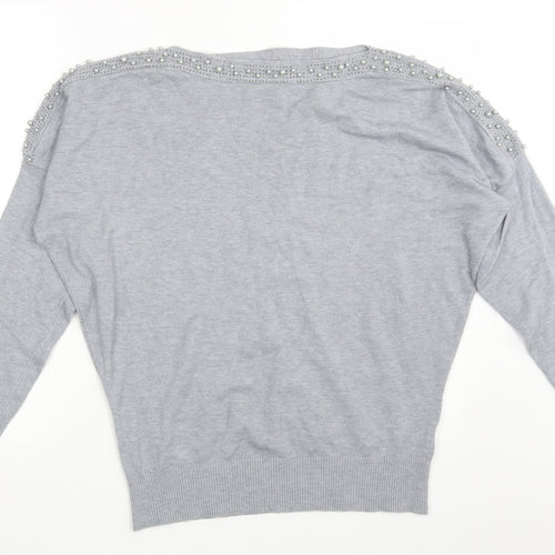 Quiz Womens Grey   Pullover Sweatshirt Size L