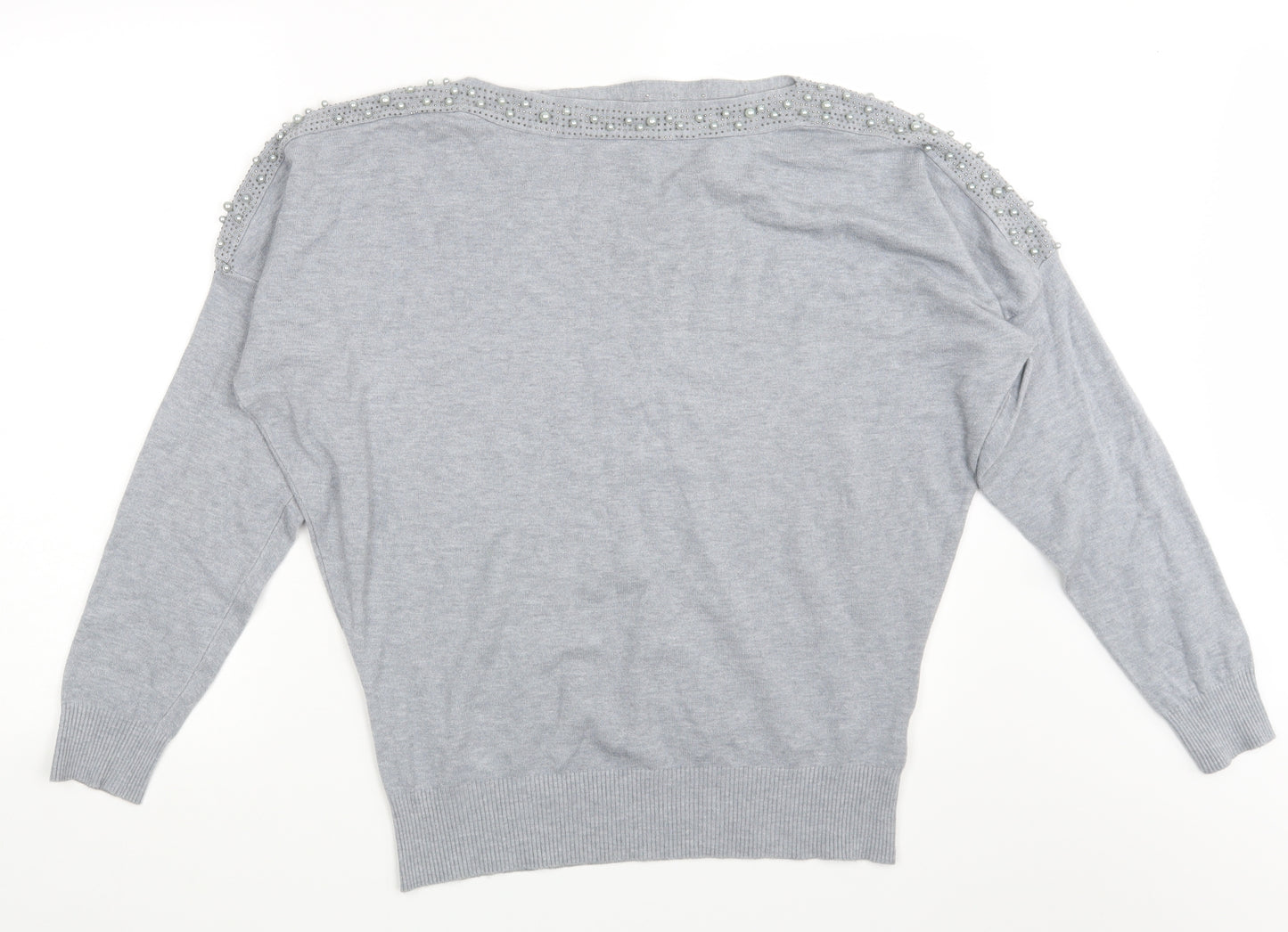 Quiz Womens Grey   Pullover Sweatshirt Size L