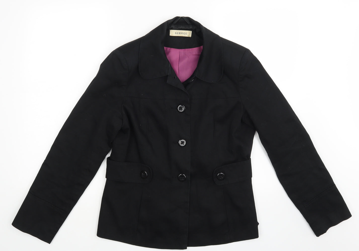George Womens Black  Denim Jacket Blazer Size 14