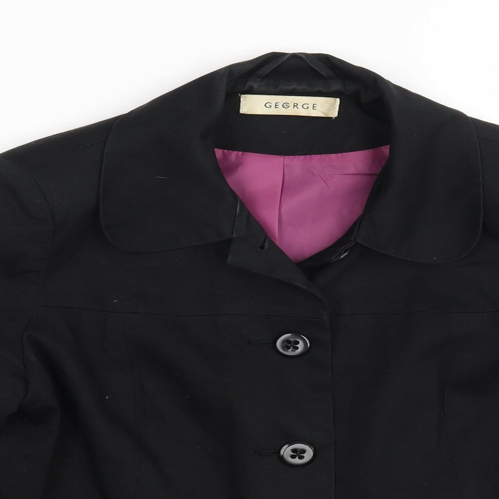 George Womens Black  Denim Jacket Blazer Size 14