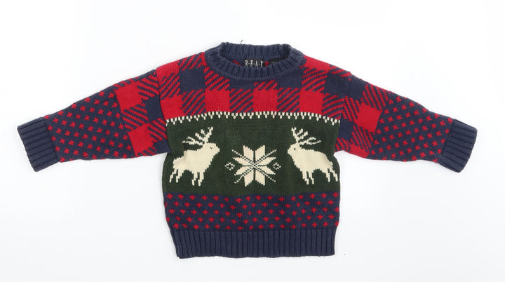 Real Clothes Boys Multicoloured Geometric Pullover Jumper Size 0-3 Months