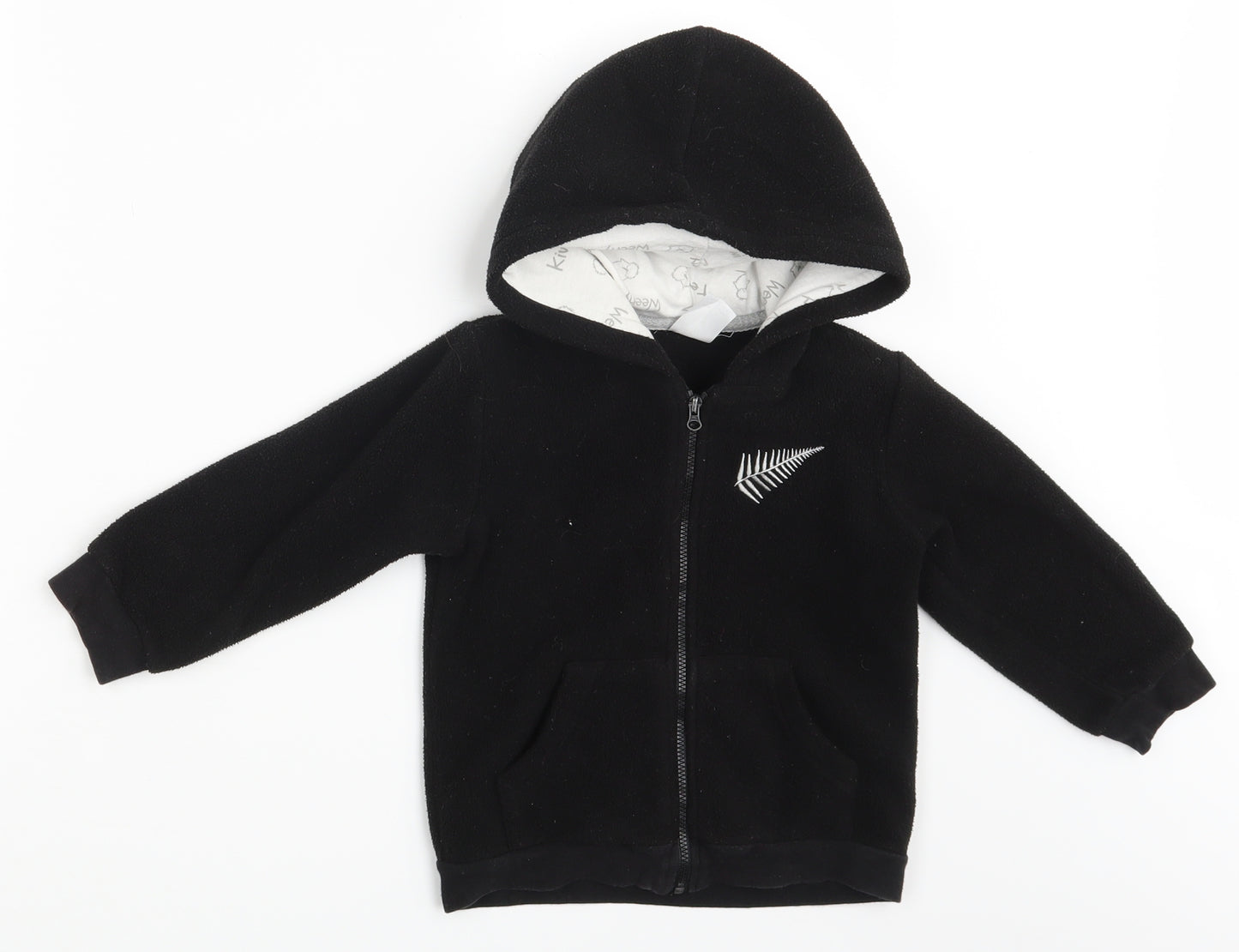 Preworn Boys Black   Full Zip Jumper Size 24 Months  - KIWI