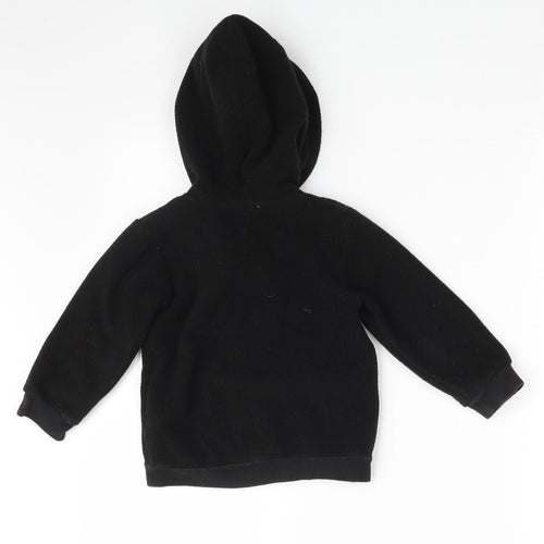 Preworn Boys Black   Full Zip Jumper Size 24 Months  - KIWI