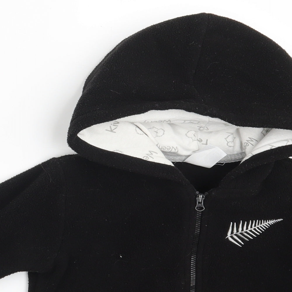 Preworn Boys Black   Full Zip Jumper Size 24 Months  - KIWI