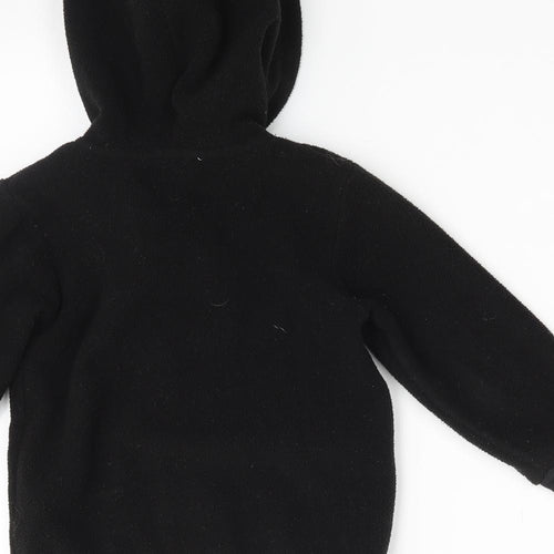 Preworn Boys Black   Full Zip Jumper Size 24 Months  - KIWI