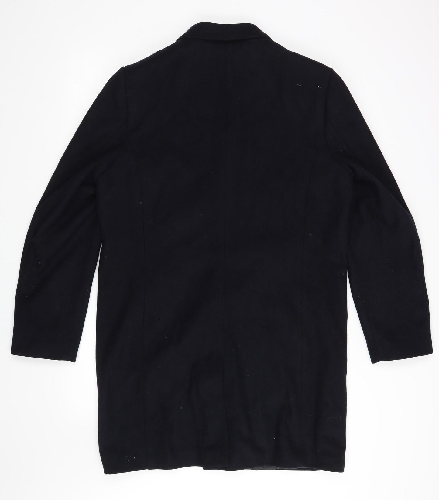 H&M Mens Black   Overcoat Coat Size 42